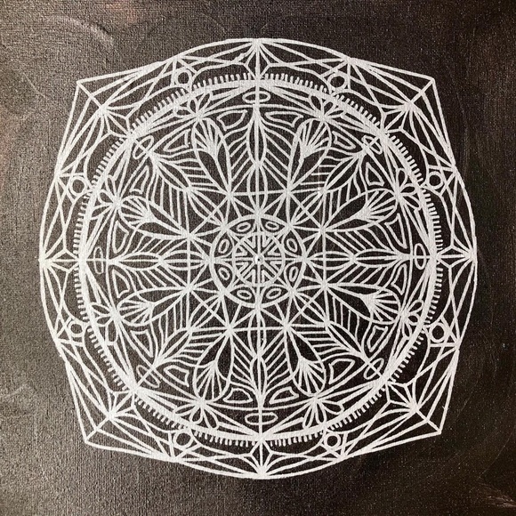 Handmade Acrylic Metallic Mandala Acrylic